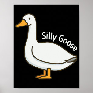 Dolle Gans Grappige Tekenfilm Gans Poster