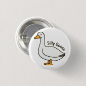 Dolle Gans Grappige Tekenfilm Gans Ronde Button 3,2 Cm (Voorkant /achterkant)