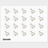 Dolle Gans Grappige Tekenfilm Gans Ronde Sticker (Vel)