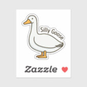 Dolle Gans Grappige Tekentelgans Sticker (Vel)