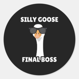 Dolle Gans Grappige Zwarte Sticker