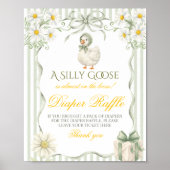 Dolle Gans Groene Neutrale Baby Shower Luier Poster (Voorkant)