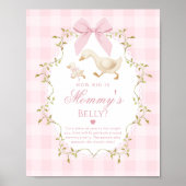 Dolle Gans Hoe groot is mammie's buik Roze Gingham Poster (Voorkant)