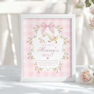 Dolle Gans Hoe groot is mammie's buik Roze Gingham Poster
