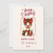 Dolle Gans Kerstmis Feestdagenkaart (Voorkant)