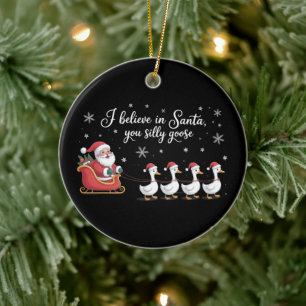 Dolle Gans Kerstmis Ik Geloof in Sinterklaas Grapp Keramisch Ornament