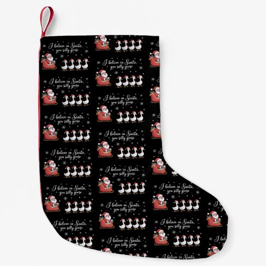 Dolle Gans Kerstmis Ik Geloof in Sinterklaas Grapp Kleine Kerstsok (Voorkant)