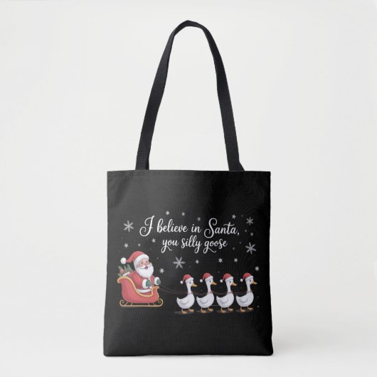 Dolle Gans Kerstmis Ik Geloof in Sinterklaas Grapp Tote Bag (Voorkant)