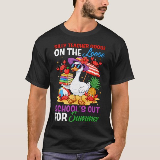 Dolle Gans Leraar Op De Loop Laatste Dag Van T-shirt (Voorkant)