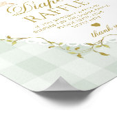 Dolle Gans Luier Raffle Sage Groen Whimsical Poster (Hoek)