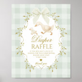 Dolle Gans Luier Raffle Sage Groen Whimsical Poster (Voorkant)