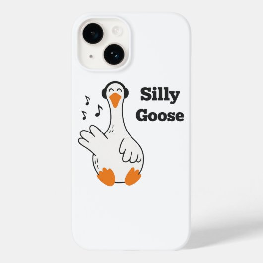 Dolle Gans met Koptelefoon – Schattige Grappige Ga Case-Mate iPhone Case (Achterkant)
