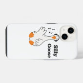Dolle Gans met Koptelefoon – Schattige Grappige Ga iPhone Hoesje (Achterkant horizontaal)
