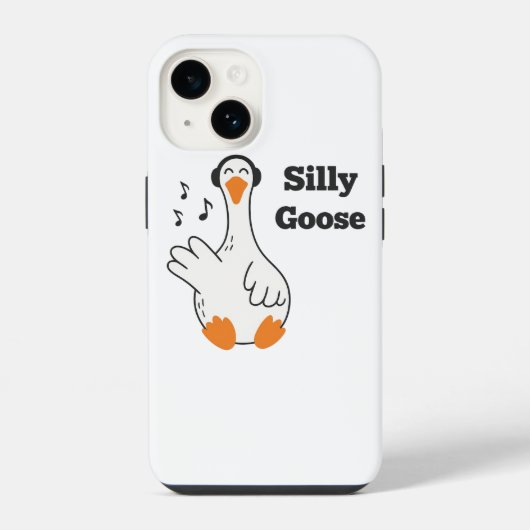 Dolle Gans met Koptelefoon – Schattige Grappige Ga iPhone Hoesje (Achterkant)