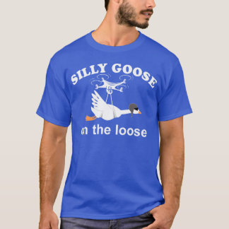 Dolle gans op de losse grappige dwaze gans jongen t-shirt
