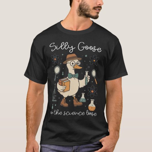 Dolle Gans Op De Wetenschap Los Docent Leraar  T-shirt (Voorkant)