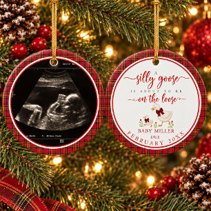 Dolle Gans op Vrije Voeten Echografie Kerstmis Keramisch Ornament