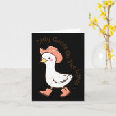 Dolle Gans Op Vrije Voeten Leuke Cowboy Boer Boerd Kaart (Gele Bloem)