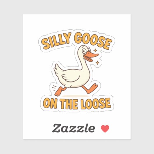 Dolle Gans Op Vrije Voeten Sticker (Vel)