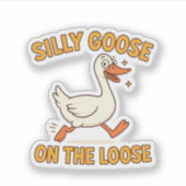 Dolle Gans Op Vrije Voeten Sticker (Voorkant)