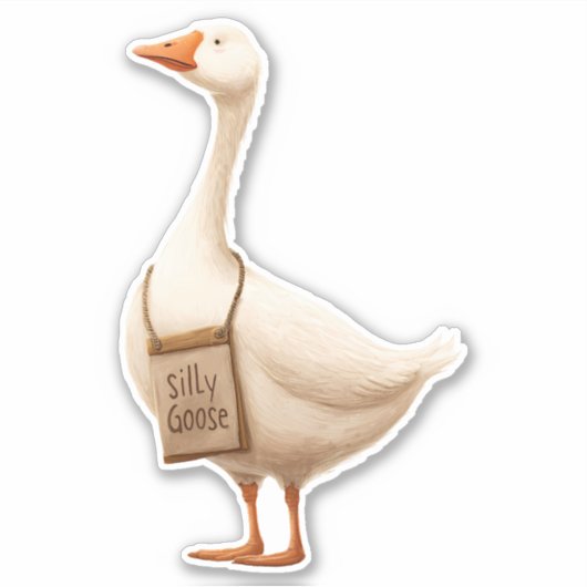 Dolle Gans  Sticker (Voorkant)