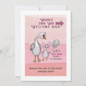 Dolle Gans| Waddle This Way Welkom Bord Kaart (Voorkant)