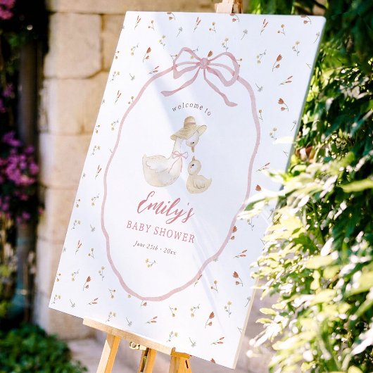 Dolle Gans Wildflower Baby Shower Welkom Poster