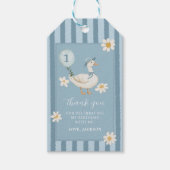 Dolle Ganzen Daisy Boy 1e Verjaardagsfeestje  Cadeaulabel (Voorkant)