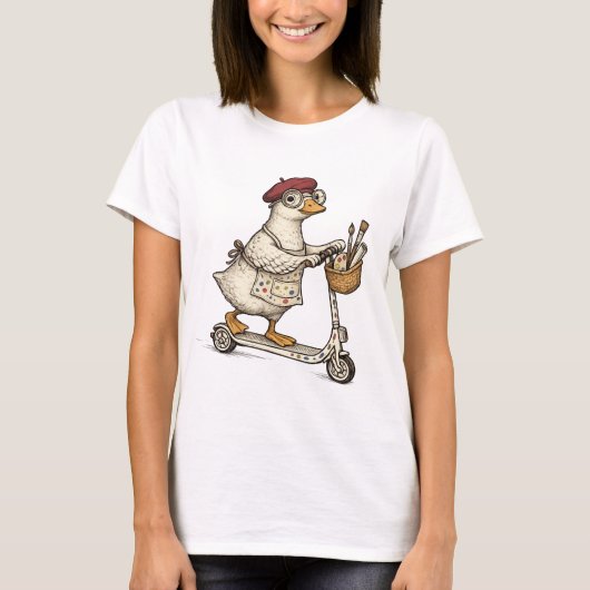 Dolle Ganzen Kunstleraar | | Grappige Gans op Sc T-shirt (Voorkant)