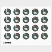 Dolle Ganzen Licht Kerst Grappige Eend Kerstlichtj Ronde Sticker (Vel)