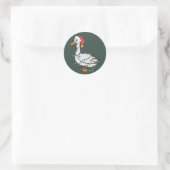 Dolle Ganzen Licht Kerst Grappige Eend Kerstlichtj Ronde Sticker (Tas)
