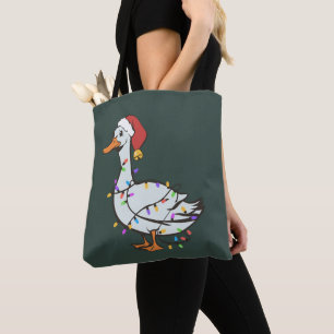 Dolle Ganzen Licht Kerst Grappige Eend Kerstverlic Tote Bag