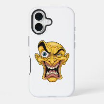Dolle Gele Caricatuur Gezicht iPhone Hoes