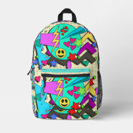 Dolle Gelukkige Vibes Flashback Cartoon Patroon Bedrukte Rugzak