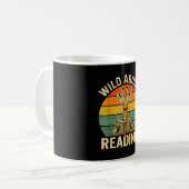 Dolle giraffe boekliefhebber retro koffiemok (Voorkant links)