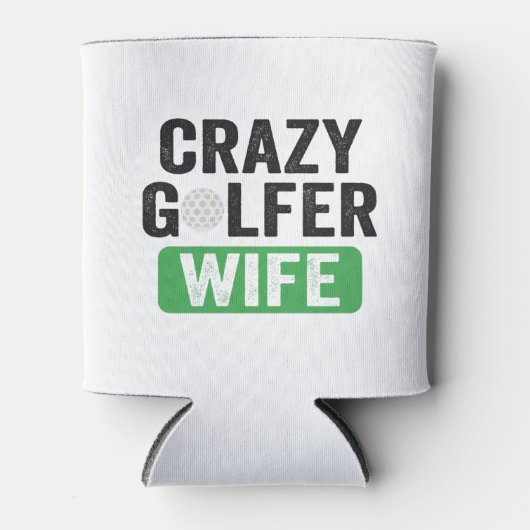 Dolle golfer echtgenote Funny Golf Weduwe Echtgeno Blikjeskoeler (Voorkant)