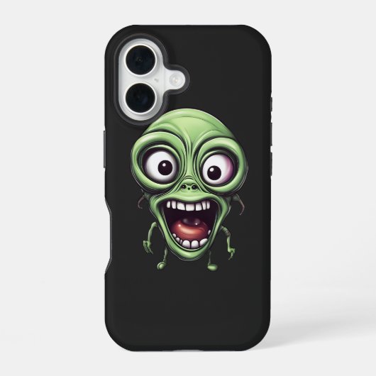 Dolle grappige alien iPhone 16 hoesje (Achterkant)