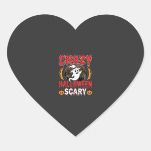 Dolle Halloween Griezels spook en pompoen ontwerp Hart Sticker