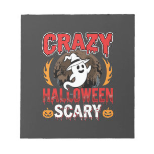 Dolle Halloween Griezels spook en pompoen ontwerp Notitieblok