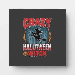 Dolle Halloween Heks Vliegende Bezem Horror Ontwer Fotoplaat