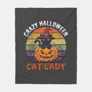 Dolle Halloween Kat Vrouw Zwart Pompoen Heks Hoed Fleece Deken