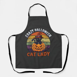 Dolle Halloween Kat Vrouw Zwart Pompoen Heks Hoed Schort