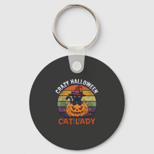 Dolle Halloween Kat Vrouw Zwarte Pompoen Heksenhoe Sleutelhanger