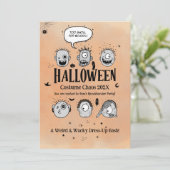 Dolle Halloween-monsterkostuumchaosfeest Kaart (Staand voorkant)