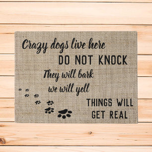 Dolle Honden Wonen Hier Grappig Thuis Deurmat