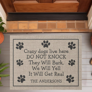 Dolle Honden Wonen Hier Niet Aankloppen Grappig Deurmat