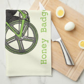 Dolle honingdas fietst theedoek (Quarter Fold)