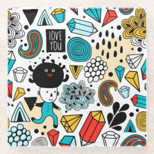 Dolle hoofd glazen onderzetter