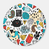 Dolle hoofd magneet (Voorkant)