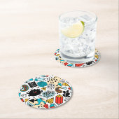 Dolle hoofd ronde kartonnen onderzetter (Insitu)